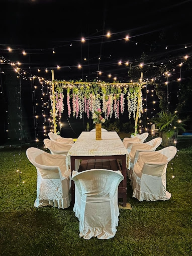 Romantic Dinner Table Night View at Rosewood Stay, Coorg, Karnataka